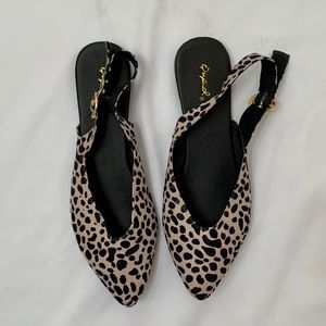 Leopard Slingback Mule Flat- Size 9